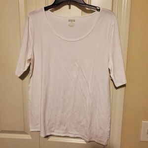 Duluth Trading Co White Scoopneck Tee XL